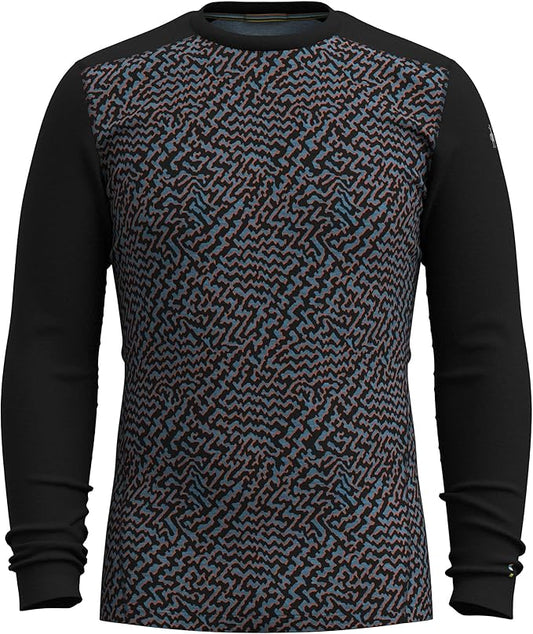 Smartwool Men's Classic Thermal Merino Wool Base Layer Crew- Black Retro Line